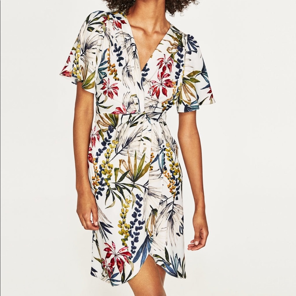 Zara Floral Print Midi Dress - Multicolor
